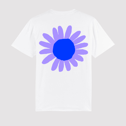 T-Shirt Flower White / Blue