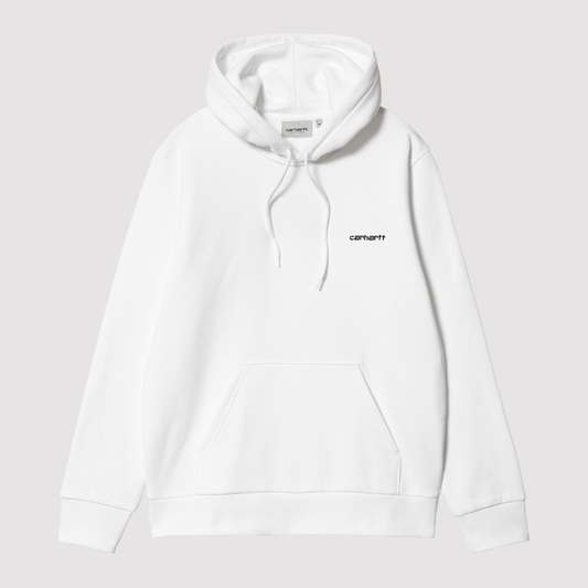 Hooded Script Embroidery Sweat White / Black