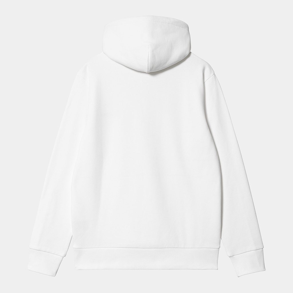 Hooded Script Embroidery Sweat White / Black