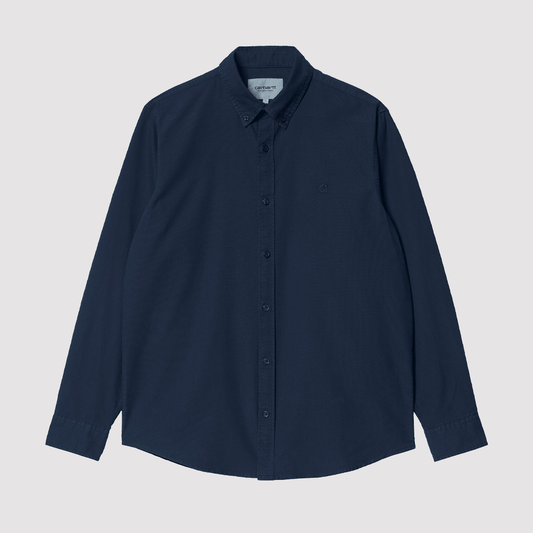 L/S Bolton Shirt Atom Blue Garment Dyed