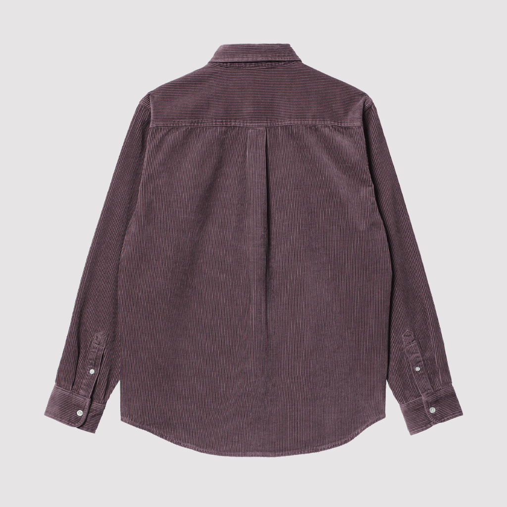 L/S Madison Cord Shirt Misty Thistle / Black
