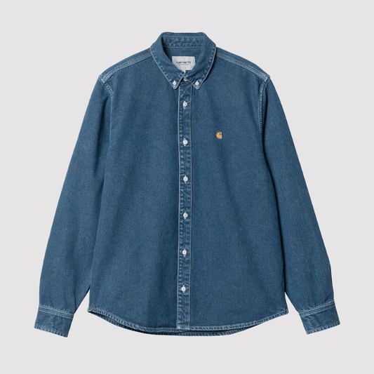 L/S Weldon Shirt Blue Stone Washed