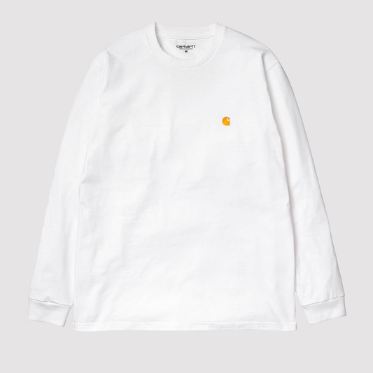 L/S Chase T-Shirt White / Gold