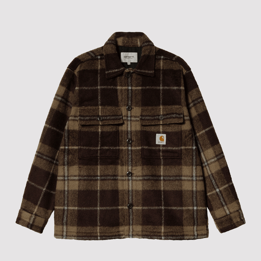 Manning Shirt Jacket Check Dark Umber / Leather