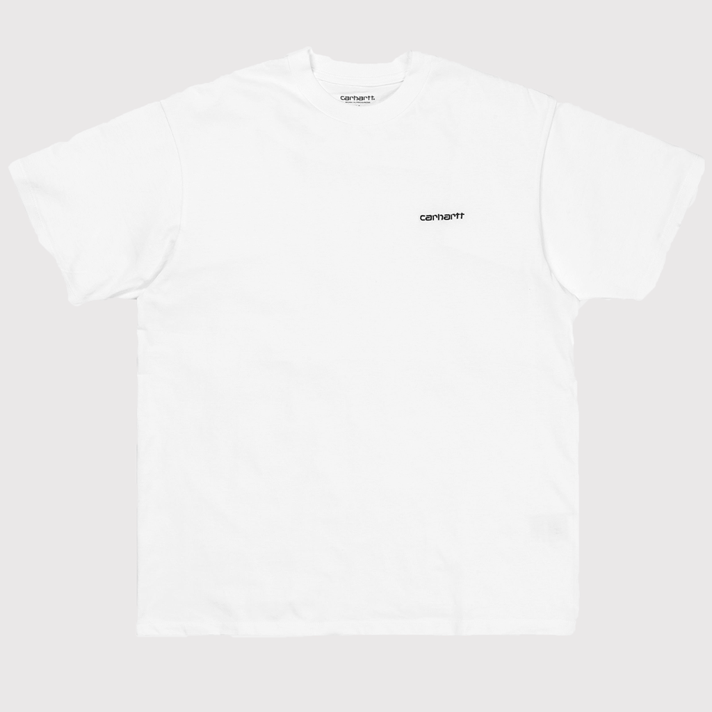 S/S Script Embroidery T-Shirt White / Black